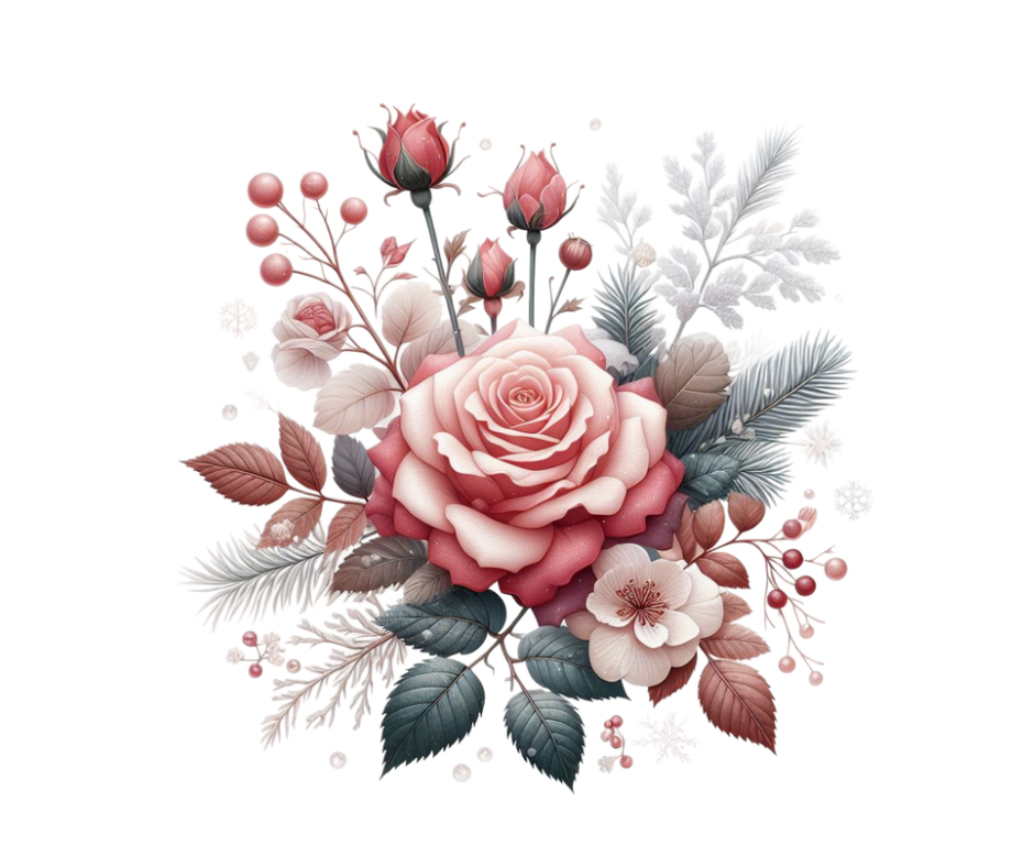 28-Piece Fall & Winter Rose Floral Sublimation Bundle