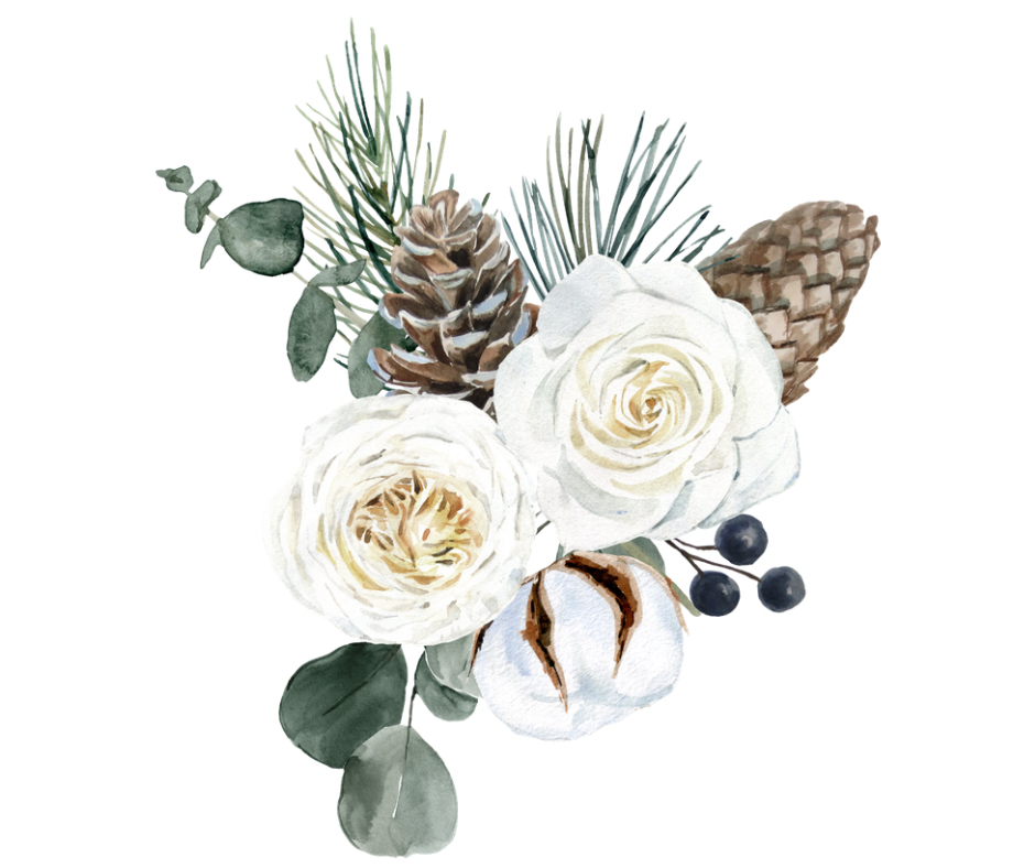 5-Piece Winter White Floral Sublimation Bundle