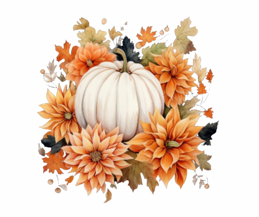 Fall Dahlia & Pumpkin PNG Bundle – 14 Designs Digital Download