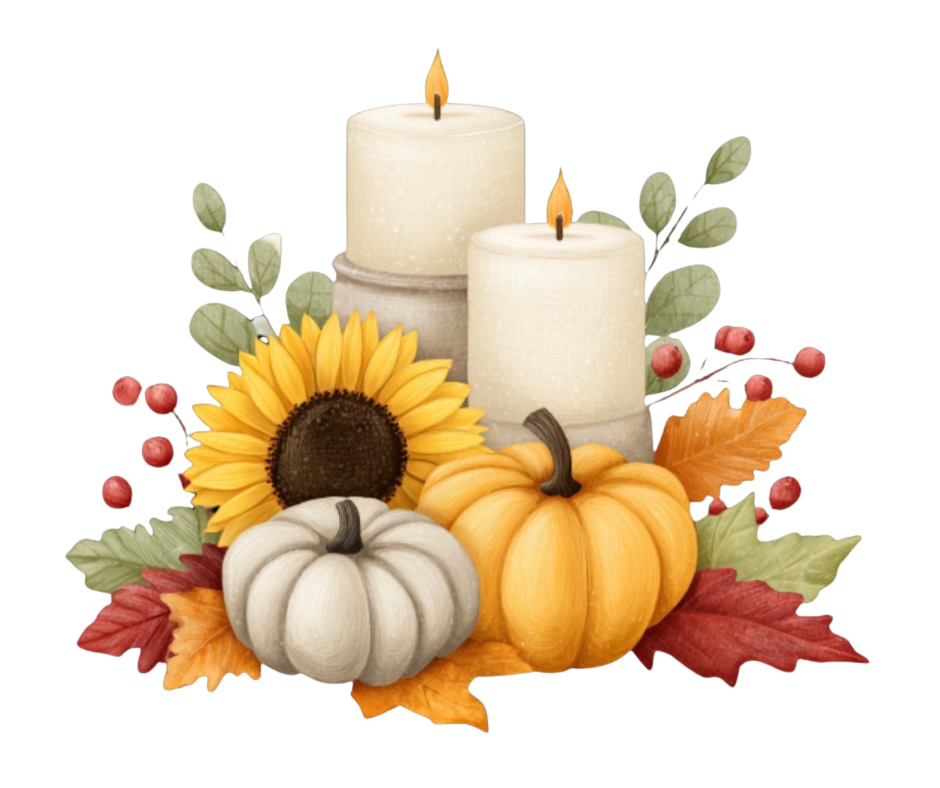 Fall Sunflower & Pumpkin Bundle – Watercolor Digital Download (5 PNG Files)