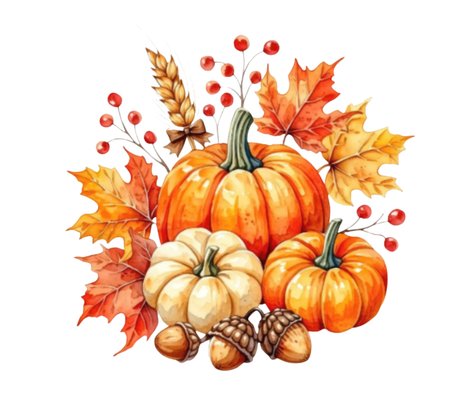 Fall Watercolor PNG Bundle – 7 Autumn Designs Digital Download