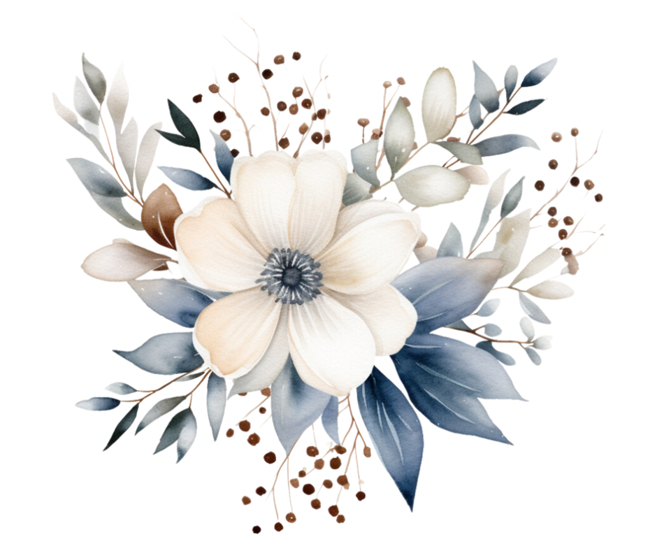 Blue Winter Floral Berry 6 Design Bundle