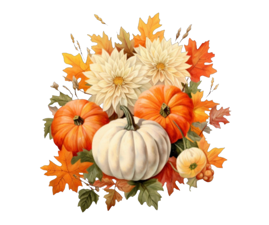 Fall Dahlia & Pumpkin PNG Bundle – 14 Designs Digital Download