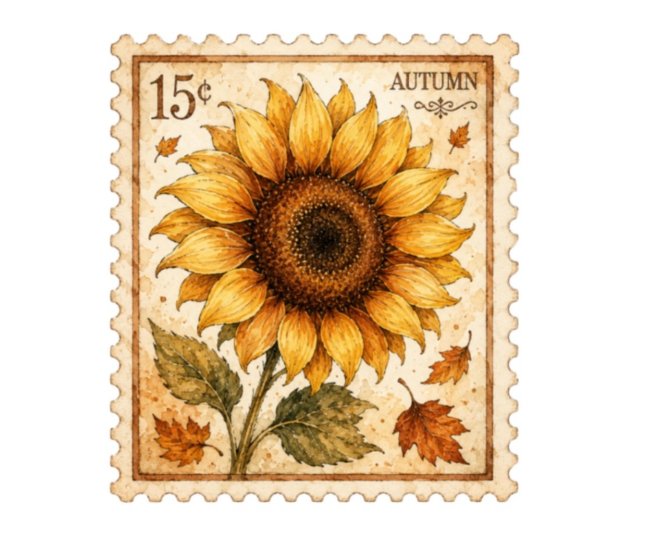 Fall Vintage Stamp Collection – Digital Download (7 PNG Files)