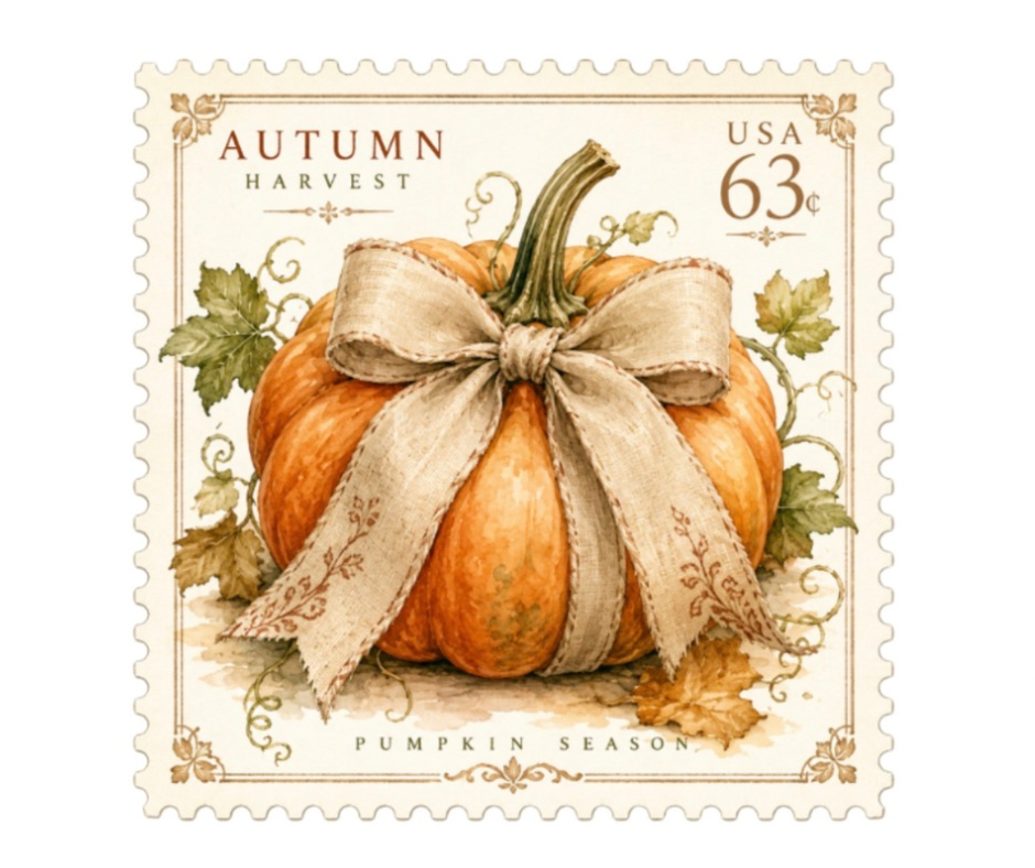 Fall Vintage Stamp Collection – Digital Download (7 PNG Files)