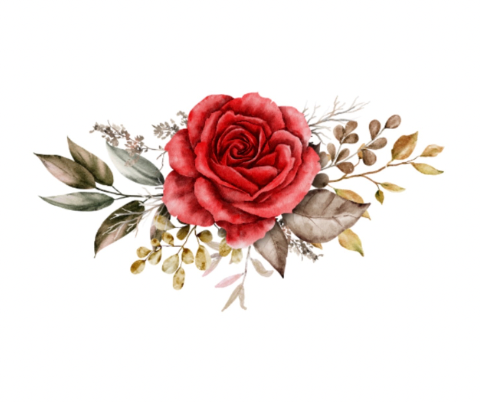 Fall Rose Bouquet Collection – Watercolor Digital Download (8 PNG Files)