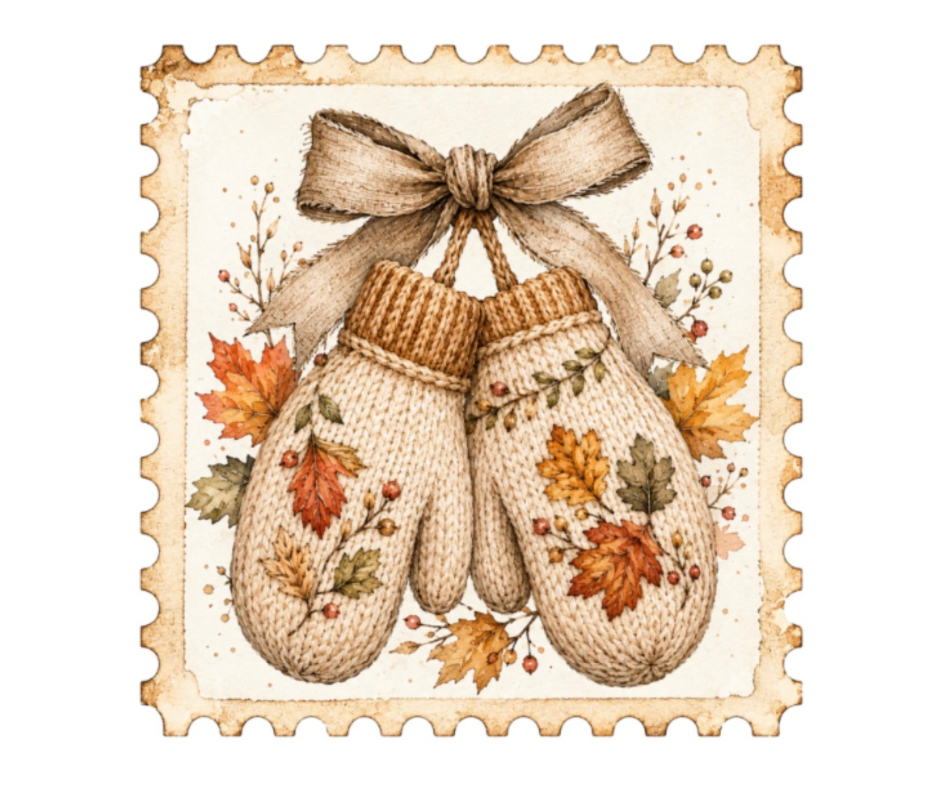 Fall Vintage Stamp Collection – Digital Download (7 PNG Files)