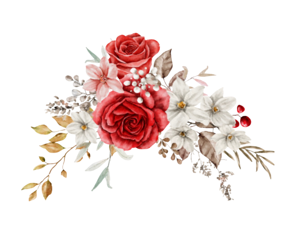 Fall Rose Bouquet Collection – Watercolor Digital Download (8 PNG Files)
