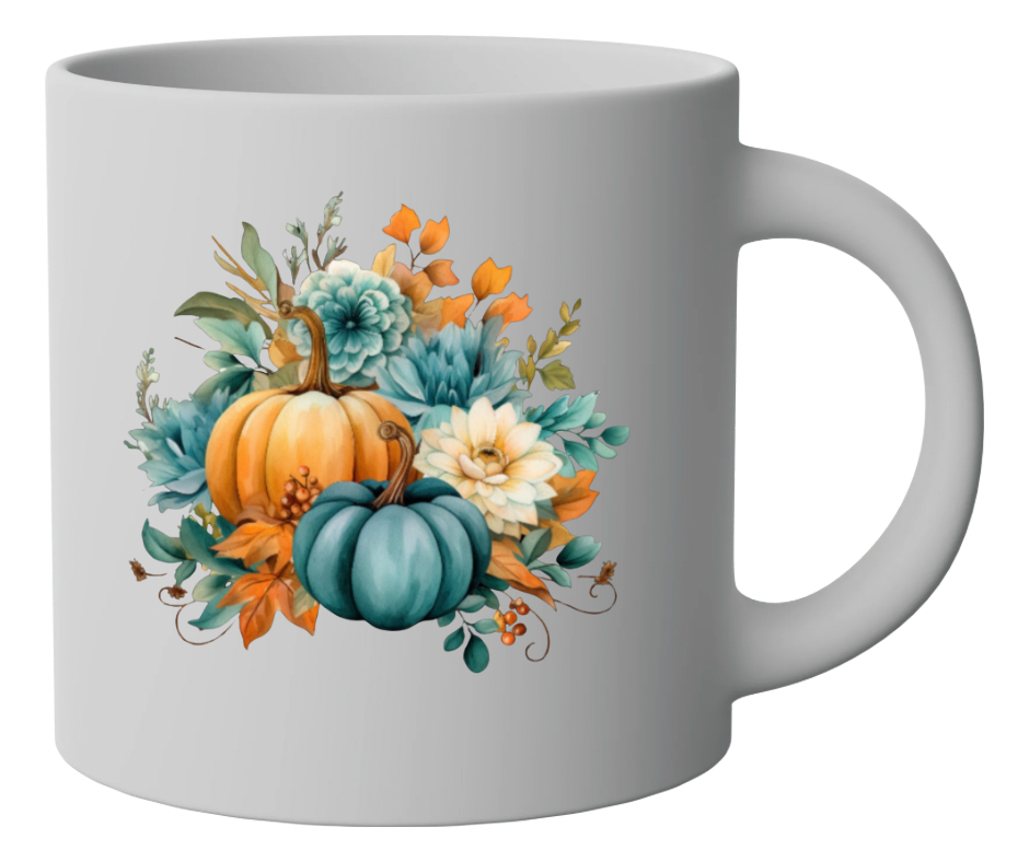 Teal & Orange Pumpkin Bundle – Fall Watercolor Digital Download (3 PNG Files)