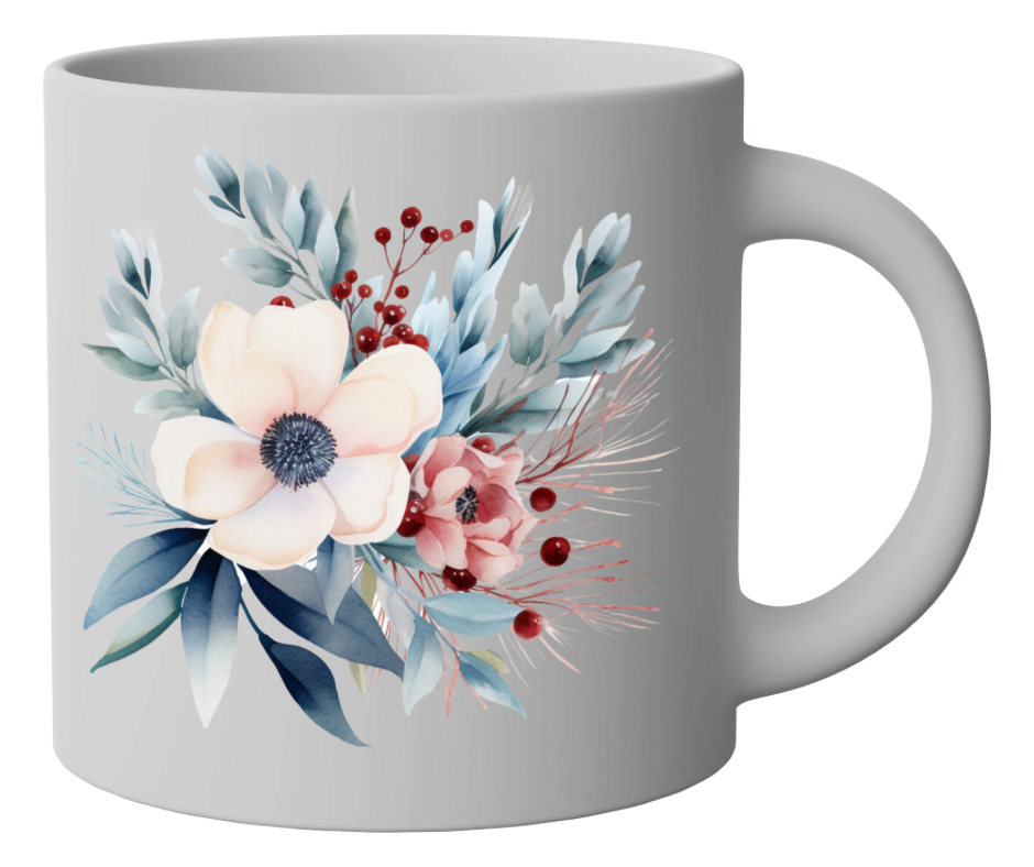 Blue Winter Floral Berry 6 Design Bundle