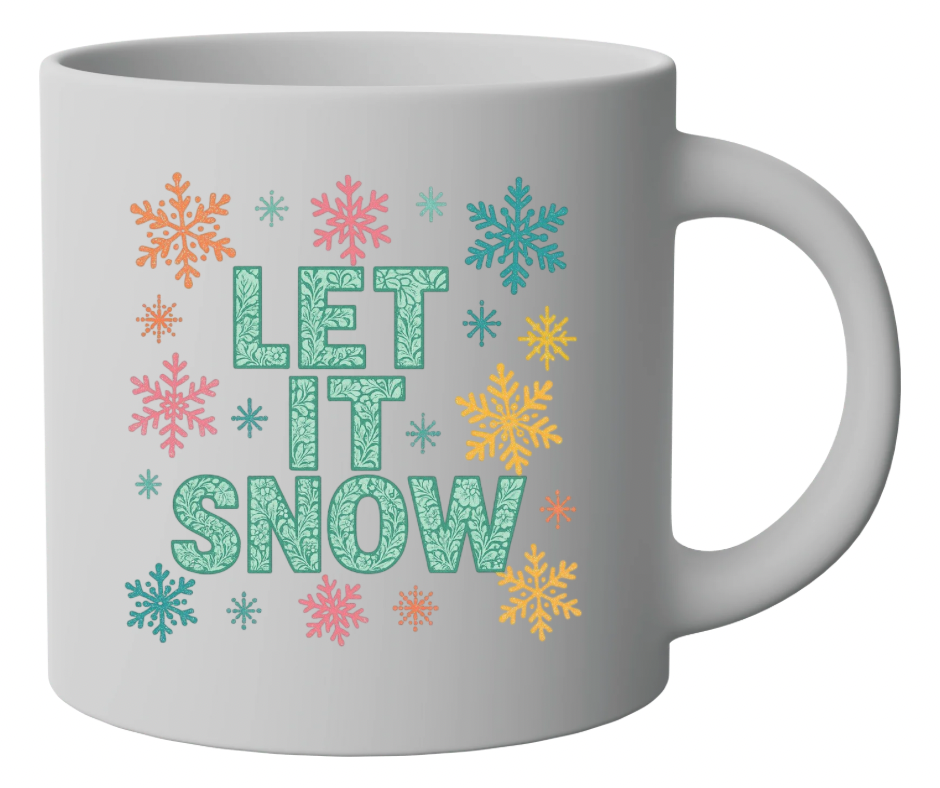 Let It Snow Colorful Snowflake Winter Sublimation Design