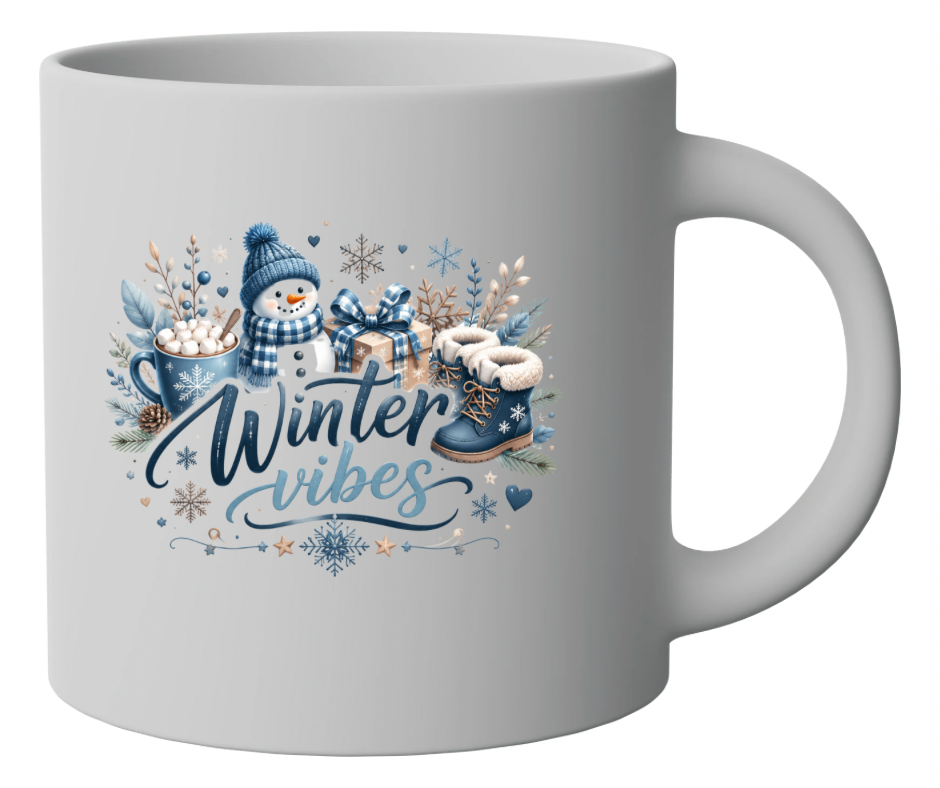 Winter Vibes Blue Snowman Winter Design
