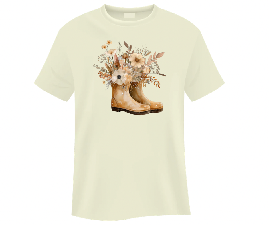 Fall Rain Boots Floral Bouquet PNG Bundle – 2 Designs Digital Download