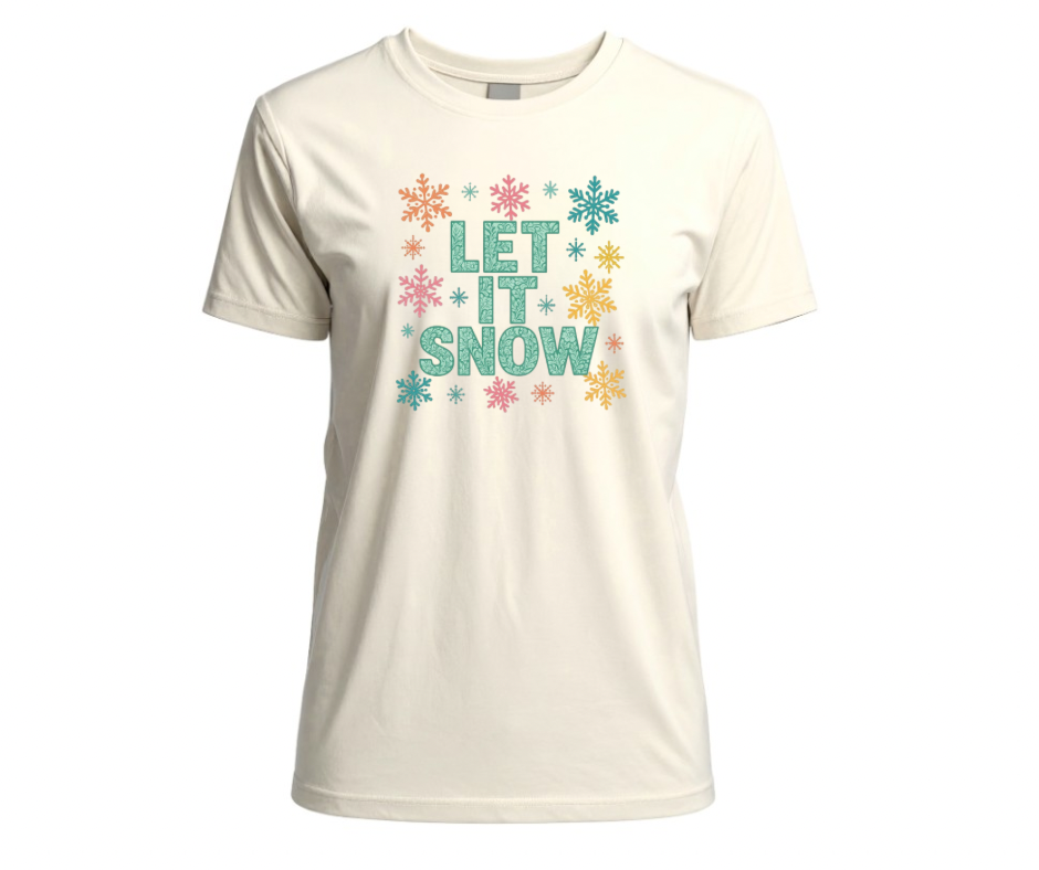 Let It Snow Colorful Snowflake Winter Sublimation Design
