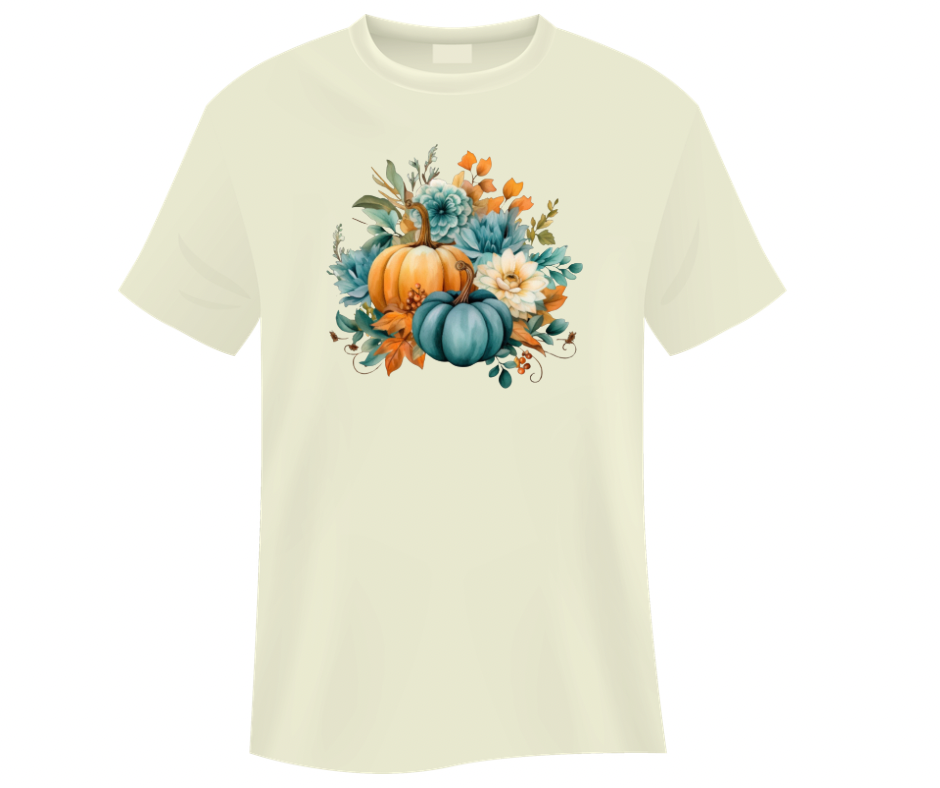 Teal & Orange Pumpkin Bundle – Fall Watercolor Digital Download (3 PNG Files)