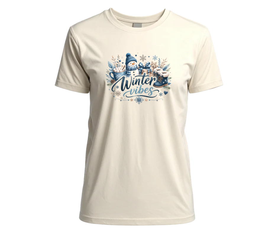 Winter Vibes Blue Snowman Winter Design