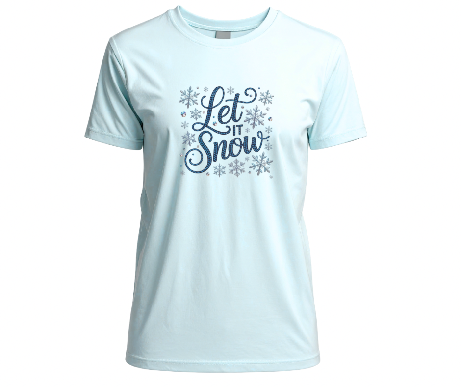 Let It Snow Blue Snowflake Winter Sublimation Design