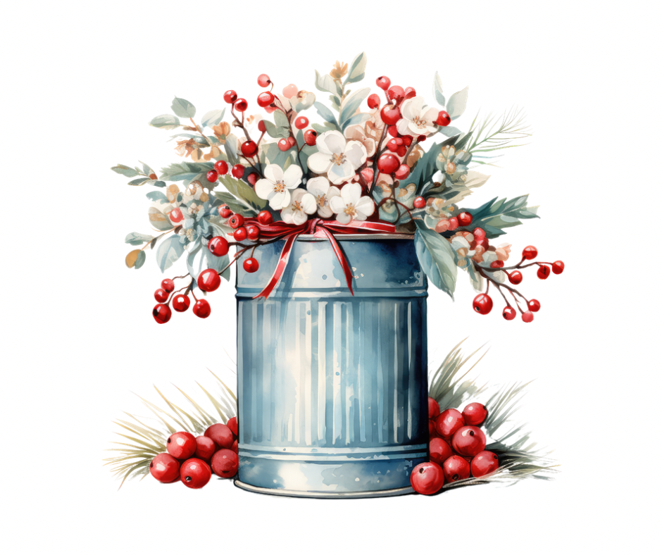 12-Piece Winter Floral PNG Bundle | Digital Download