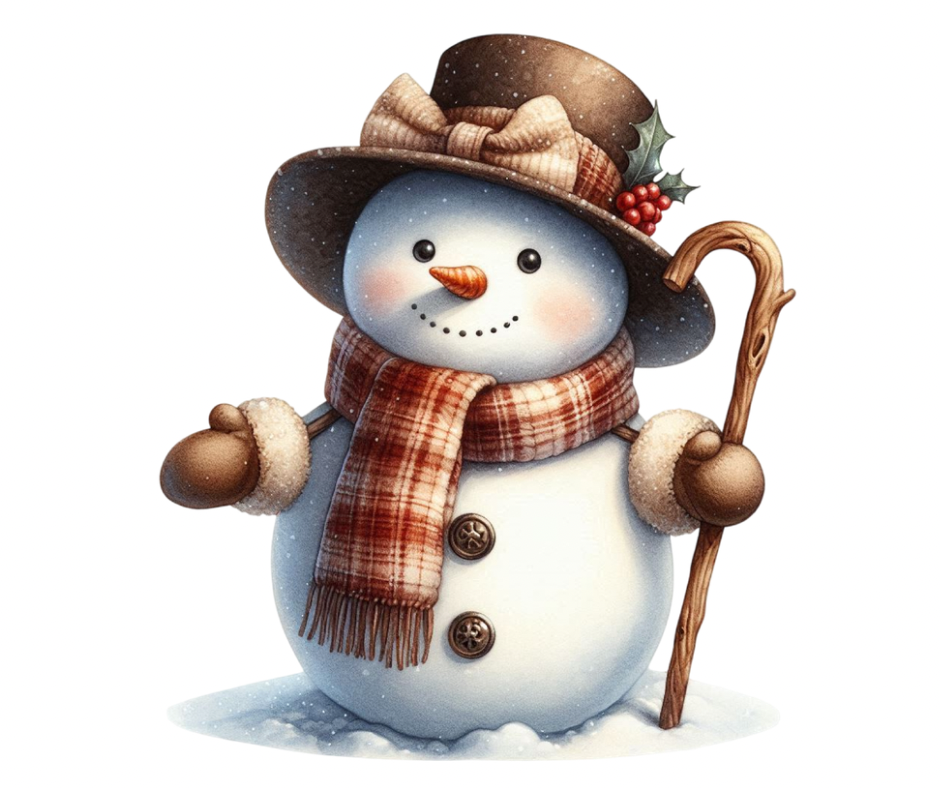 14-Piece Snowman PNG Bundle | Winter Digital Download