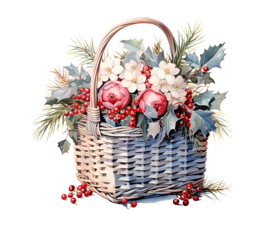 12-Piece Winter Floral PNG Bundle | Digital Download