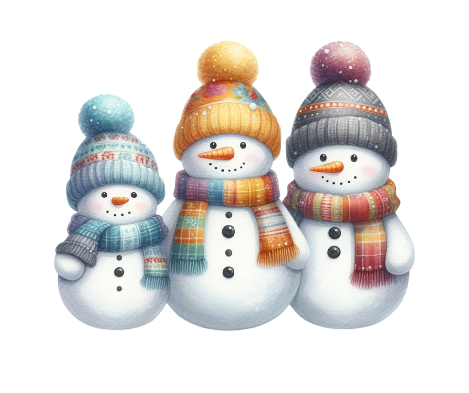 14-Piece Snowman PNG Bundle | Winter Digital Download