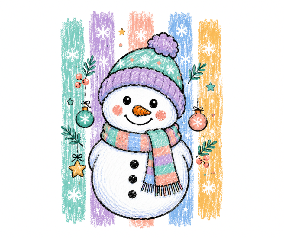 Pastel Snowman PNG – Digital Download