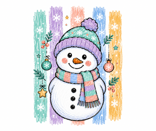 Pastel Snowman PNG – Digital Download