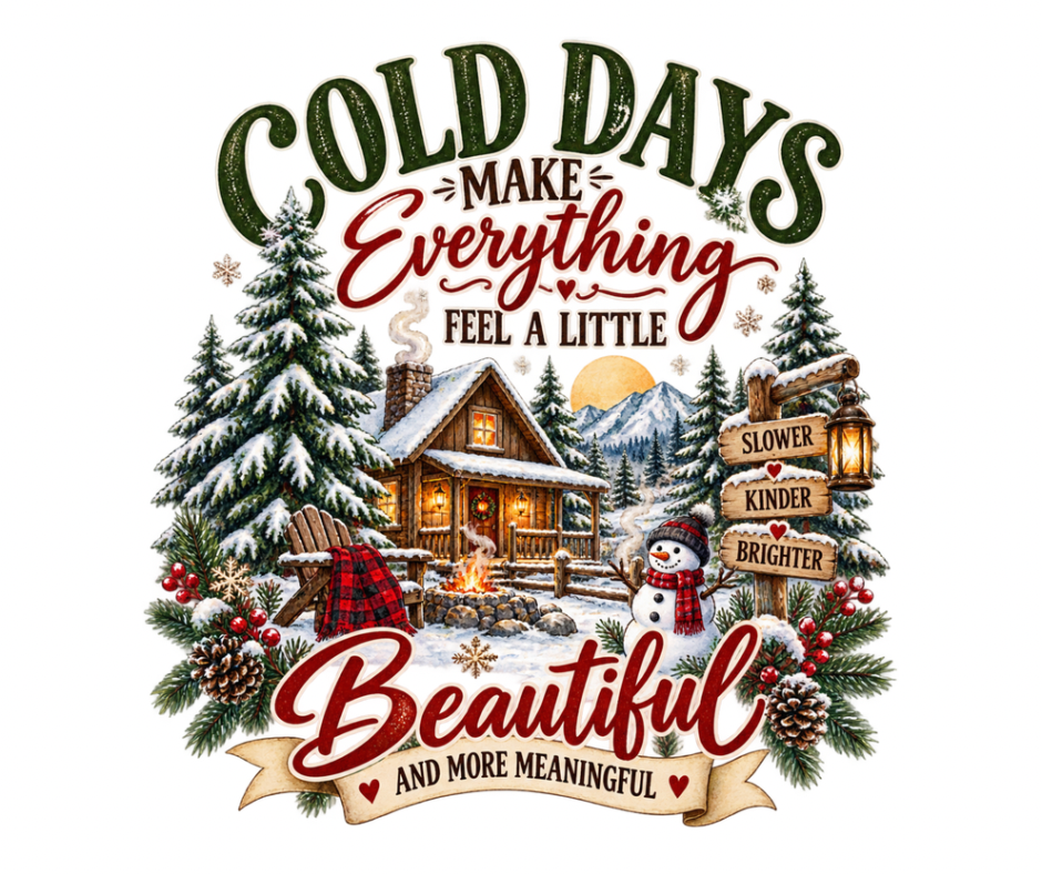 Cold Days Winter Saying – Single PNG Digital Download