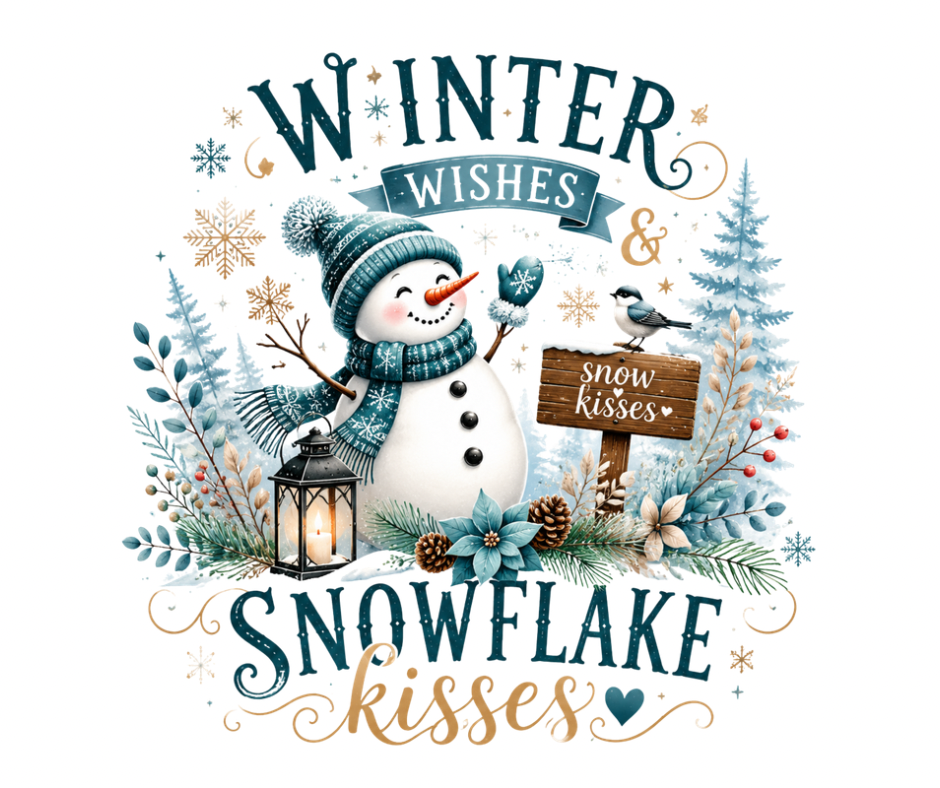 Winter Wishes & Snowflake Kisses PNG – Digital Download