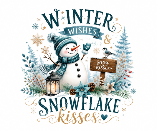 Winter Wishes & Snowflake Kisses PNG – Digital Download