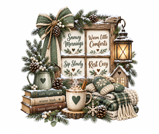 Snowy Mornings & Warm Little Comforts PNG | Winter Download