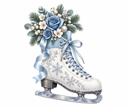 Winter Blue Rose & White Floral Bundle – 6 PNG Digital Downloads