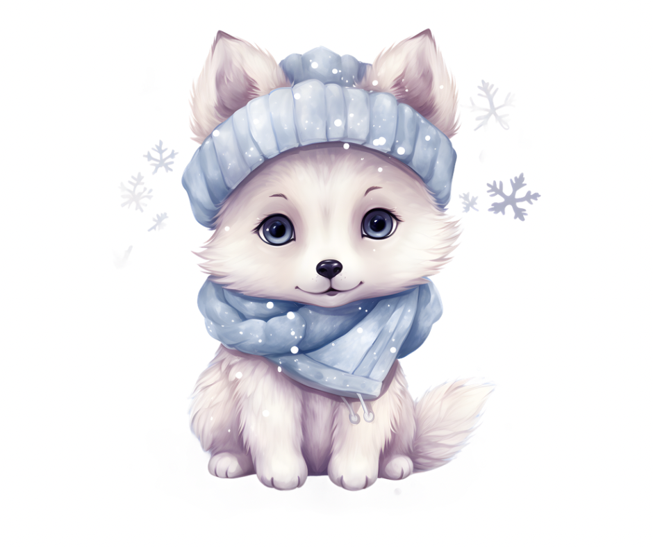 9-Piece Arctic Animal Friends PNG Bundle | Winter Download