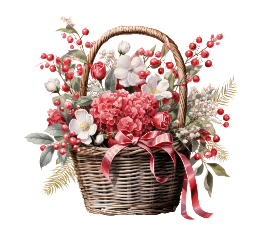 12-Piece Winter Floral PNG Bundle | Digital Download