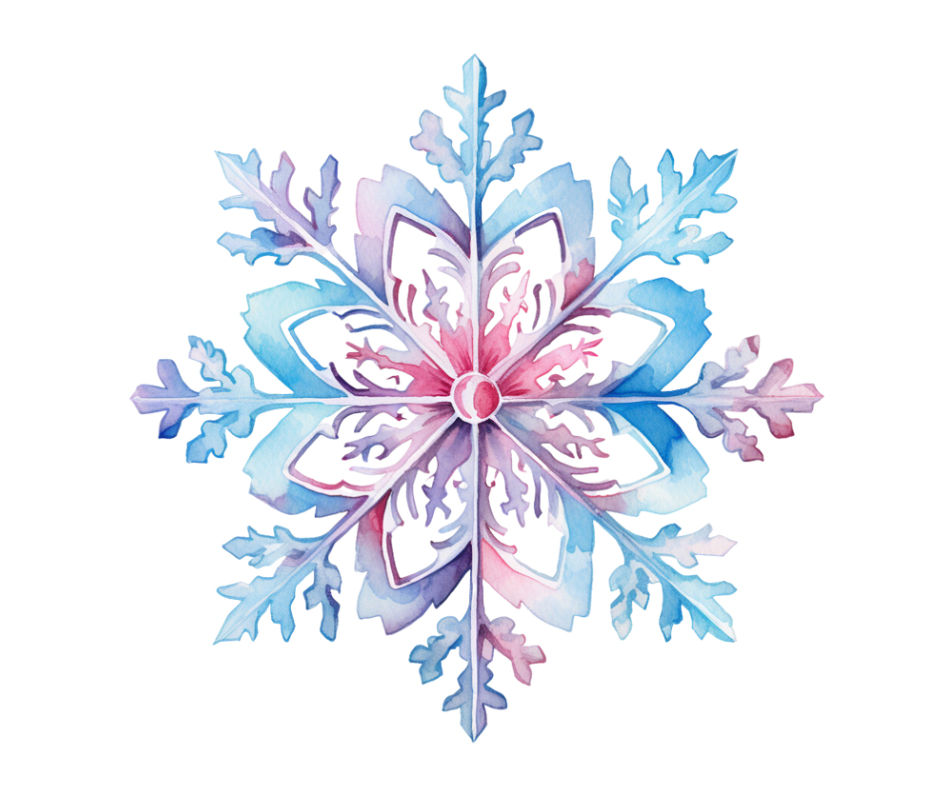 Winter Snowflake Collection – 5 PNG Digital Downloads