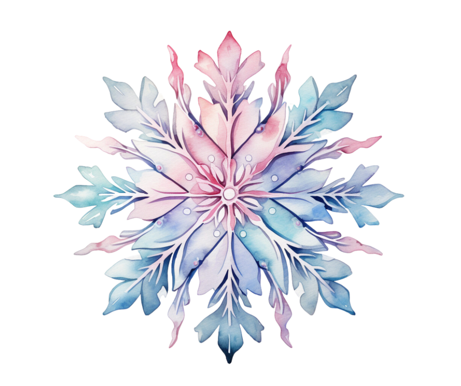 Winter Snowflake Collection – 5 PNG Digital Downloads