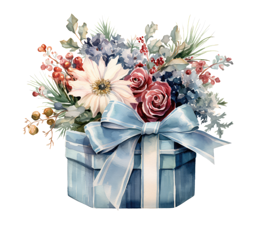 12-Piece Winter Floral PNG Bundle | Digital Download