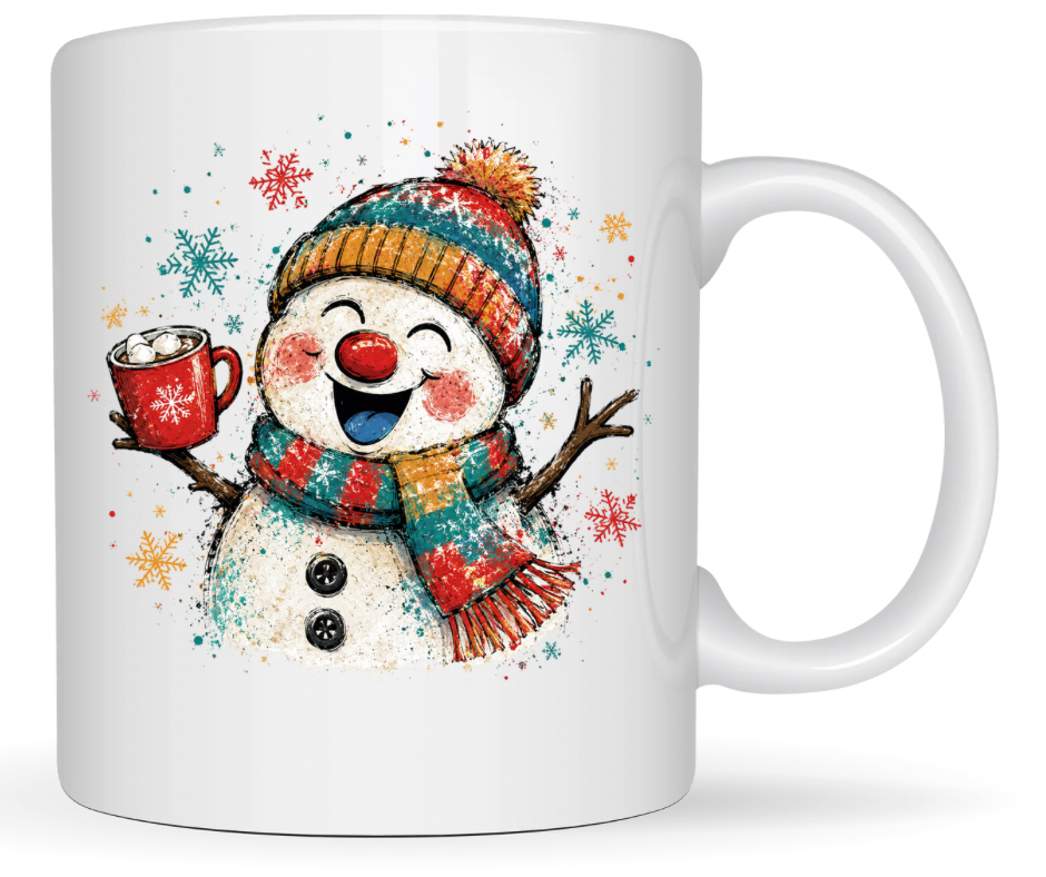 Happy Snowman Hot Cocoa PNG – Digital Download