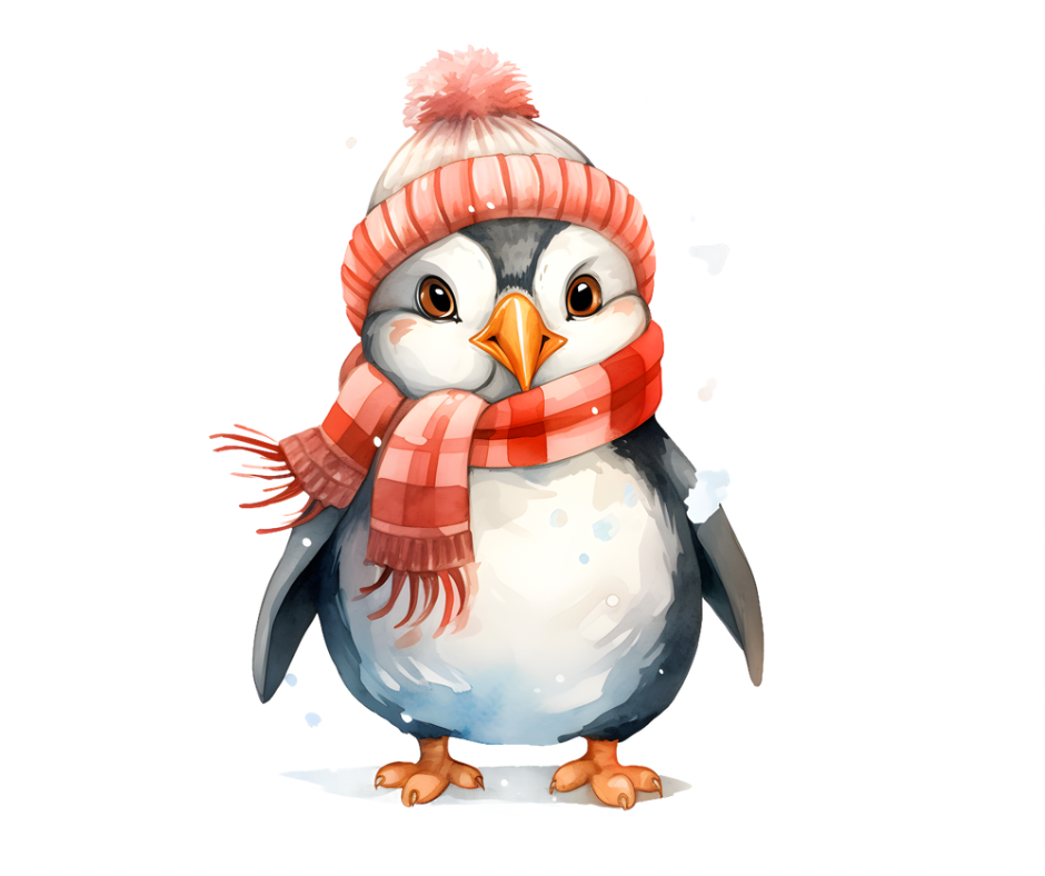9-Piece Arctic Animal Friends PNG Bundle | Winter Download