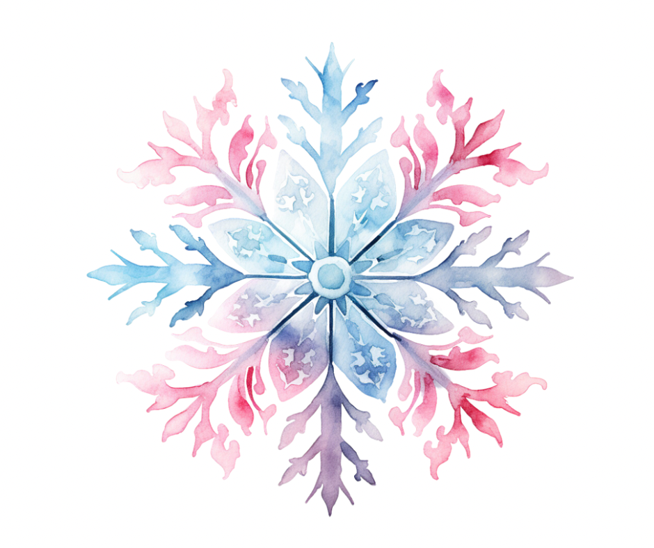 Winter Snowflake Collection – 5 PNG Digital Downloads