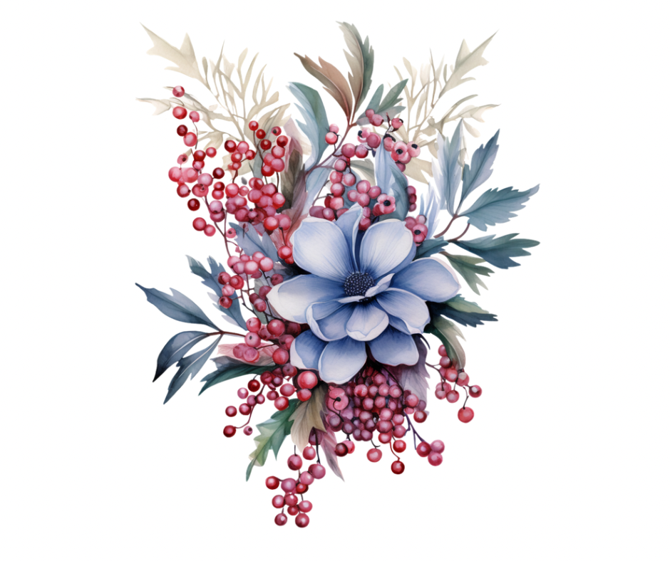 Winter Floral Bouquet PNG Bundle | 10 Digital Designs