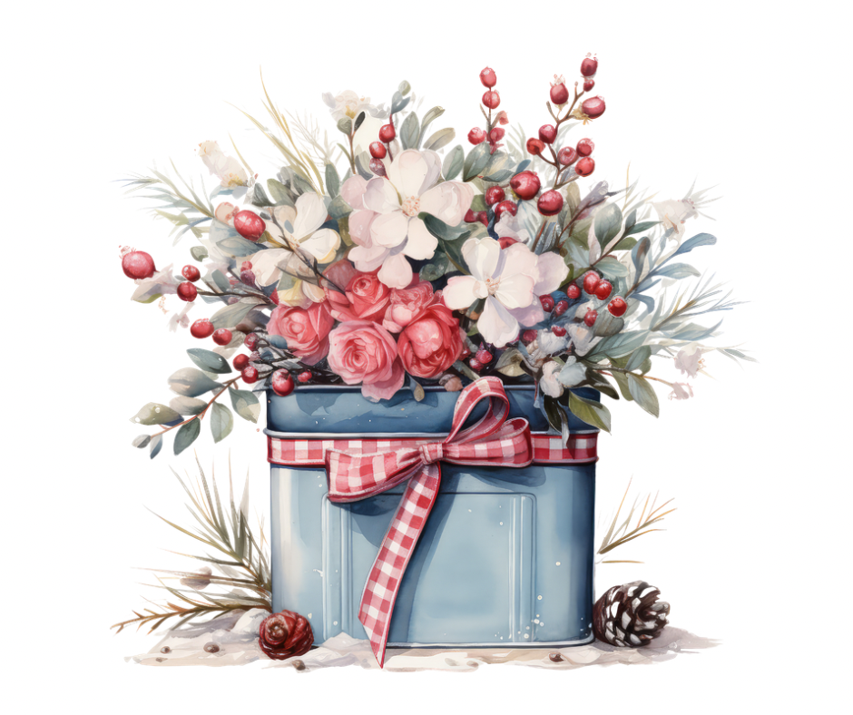 12-Piece Winter Floral PNG Bundle | Digital Download