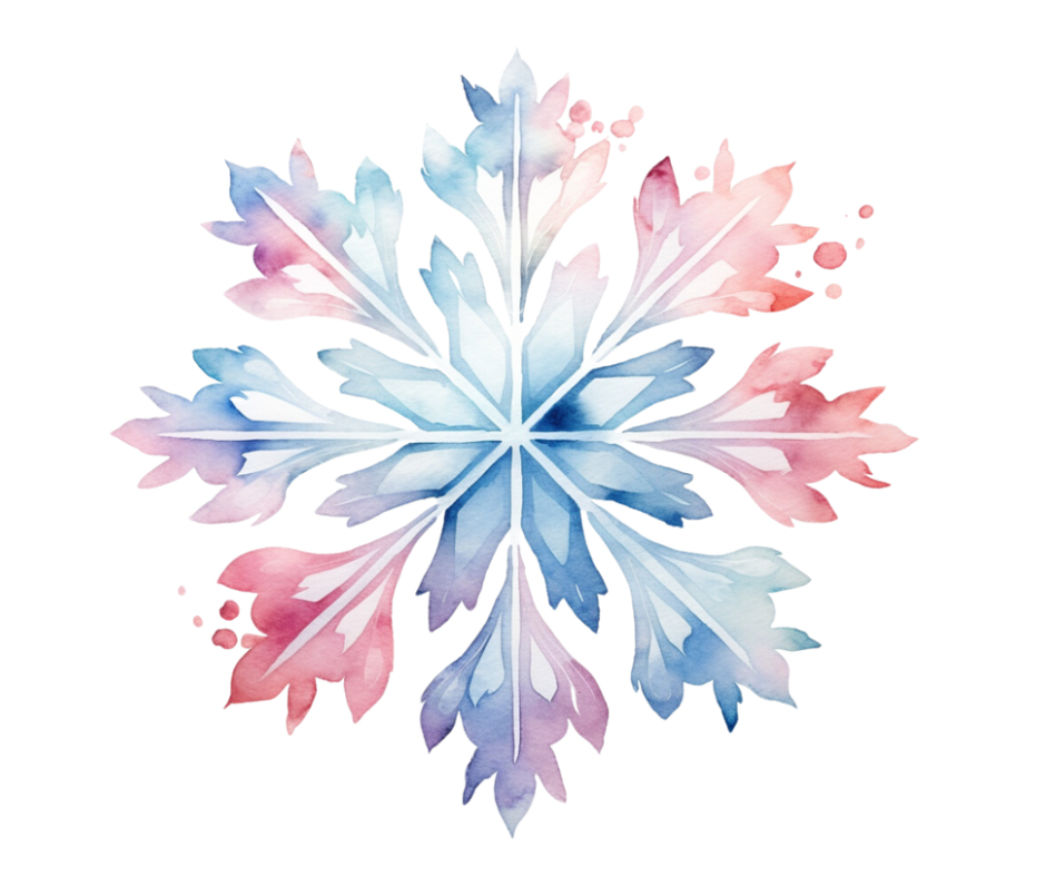 Winter Snowflake Collection – 5 PNG Digital Downloads