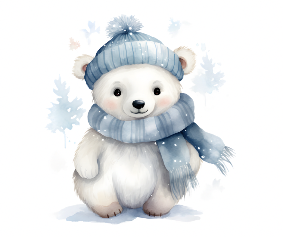 9-Piece Arctic Animal Friends PNG Bundle | Winter Download