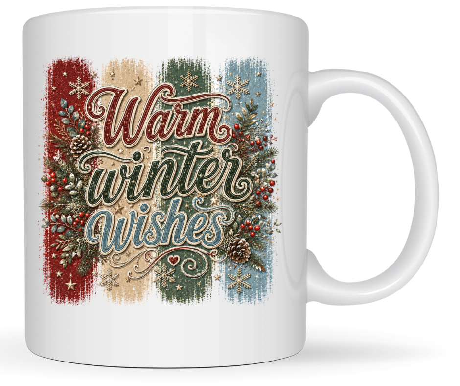 Warm Winter Wishes PNG | Rustic Digital Download