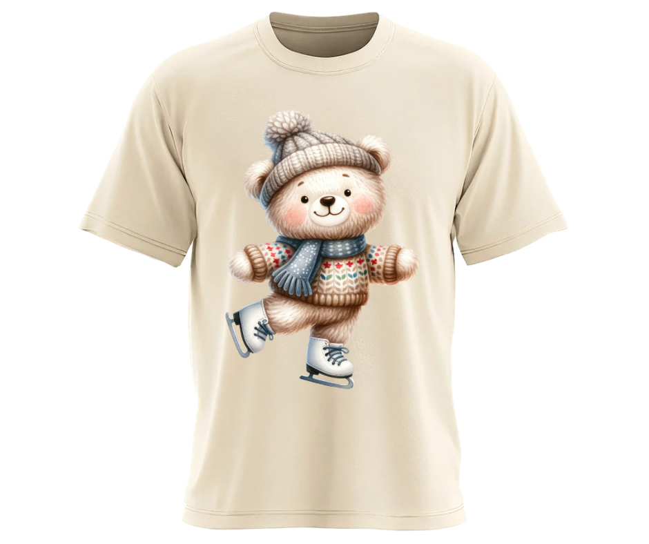 16-Piece Skating Bear PNG Bundle | Winter Digital Download