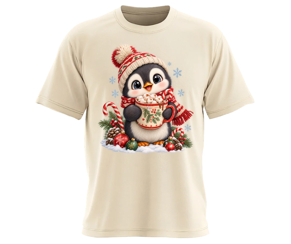 Cozy Penguin Hot Cocoa PNG | Winter Digital Download