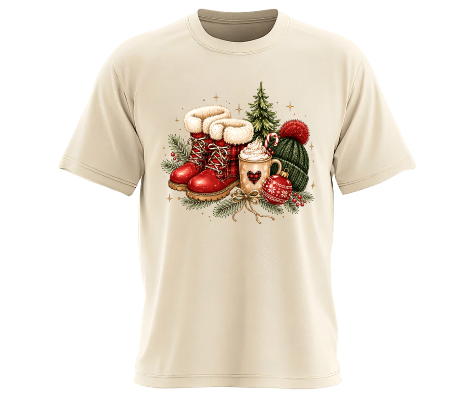 Cozy Christmas Boots & Cocoa PNG | Winter Digital Design