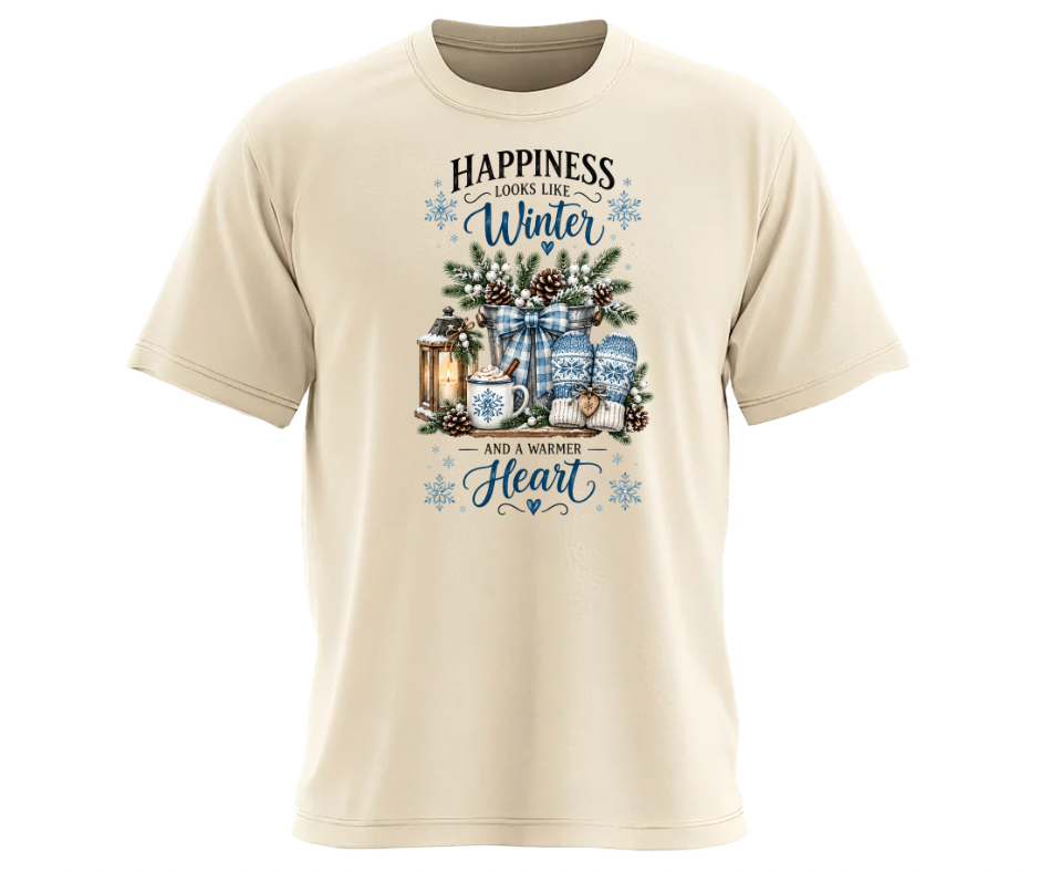 Happiness Looks Like Winter & a Warmer Heart PNG Download