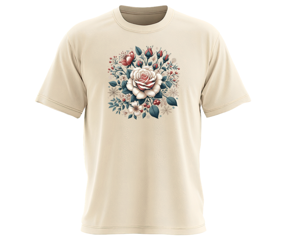 Vintage Winter Rose 3 Design PNG Bundle – Digital Download